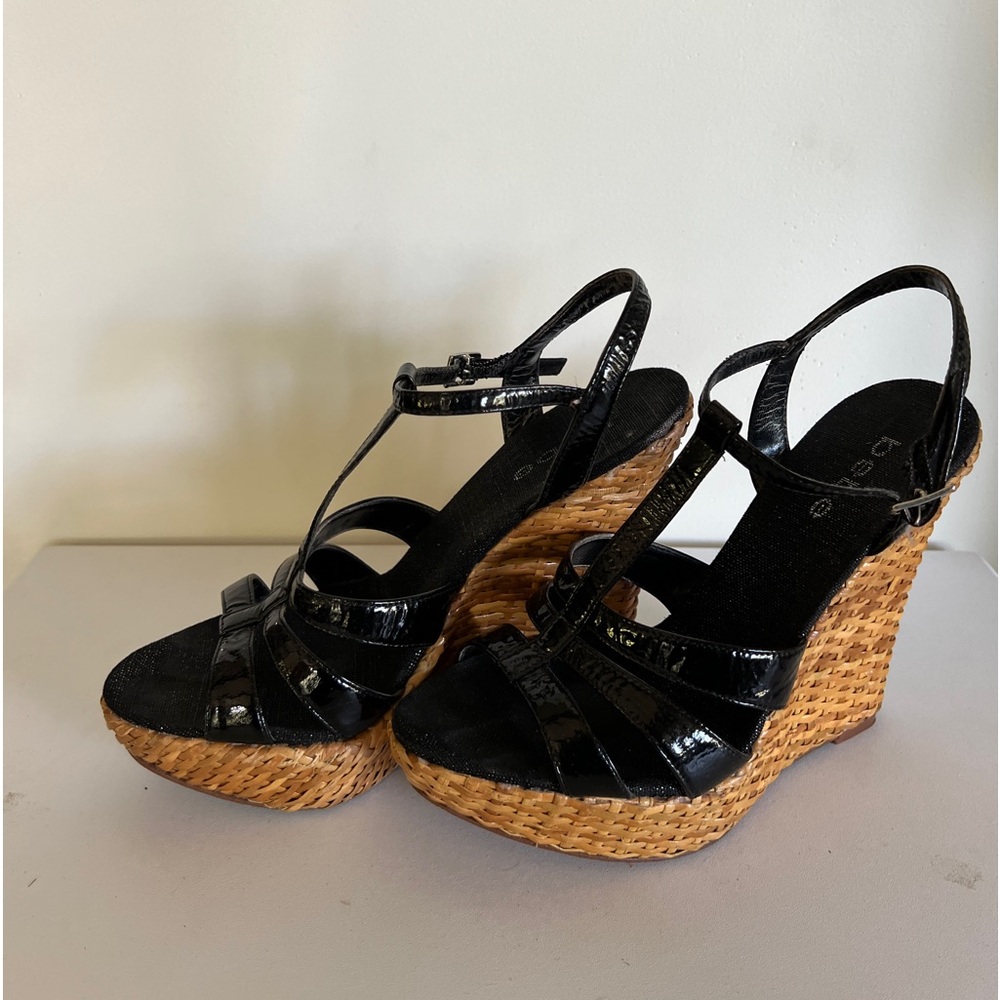 Bebe Strappy Wedge Heel